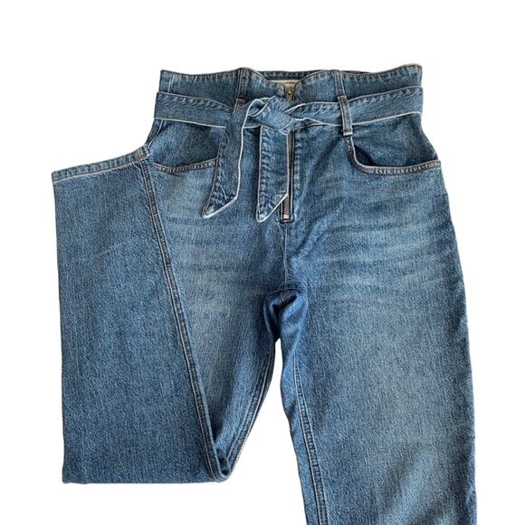 Reformation Yasmin Belted High Rise Straight Leg Inari Wash Blue Jeans Size 28 - Picture 1 of 12